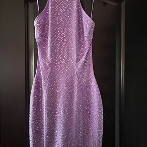 Elegant Lavender Sequin Dress
